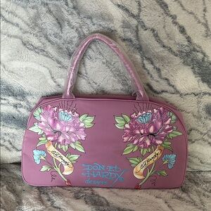 Ed Hardy Purple Floral Shoulder Bag